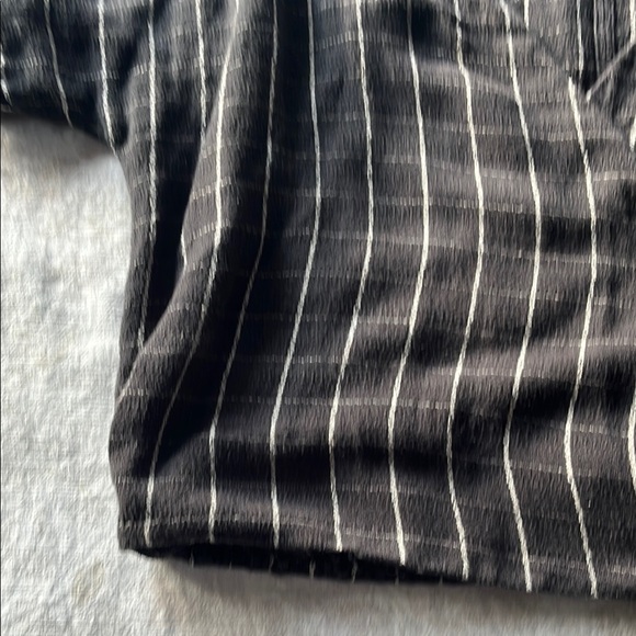 Free People Black and White Checkered Short Sleeve Heavy Knit Wrap Top with Tie - Picture 6 of 16